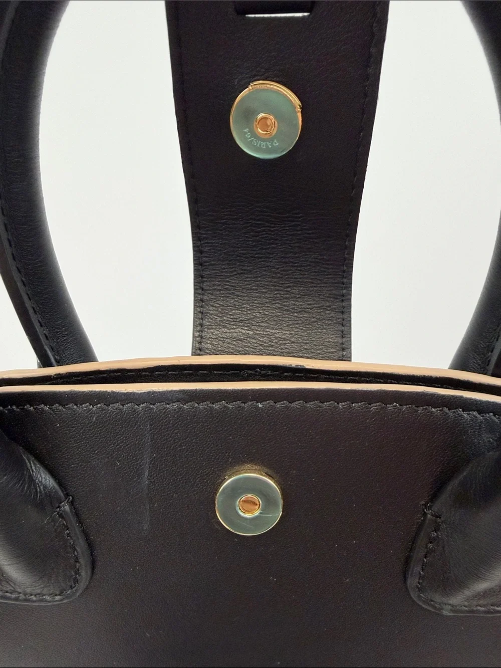 PARIS/64 Mini Lumière Black Leather Top Handle Crossbody Bag Spain Luxury